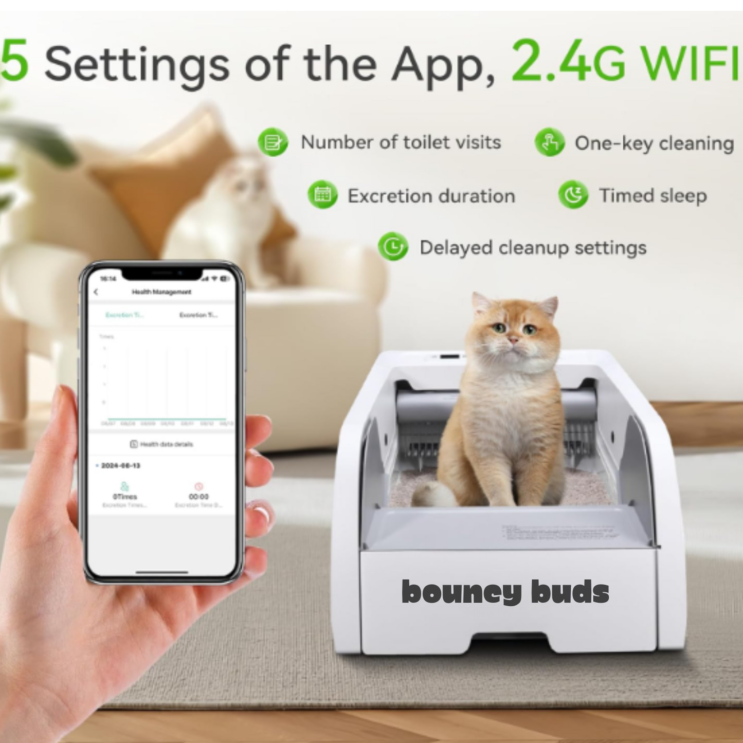 S6 Self Cleaning Litter Box, Upgraded Automatic Cat Litter Box Self Cleaning That Can Use Clumping Cat Litter, Smart Cat Litter Box, Anti Pinch and Odorless Electric Litter Box