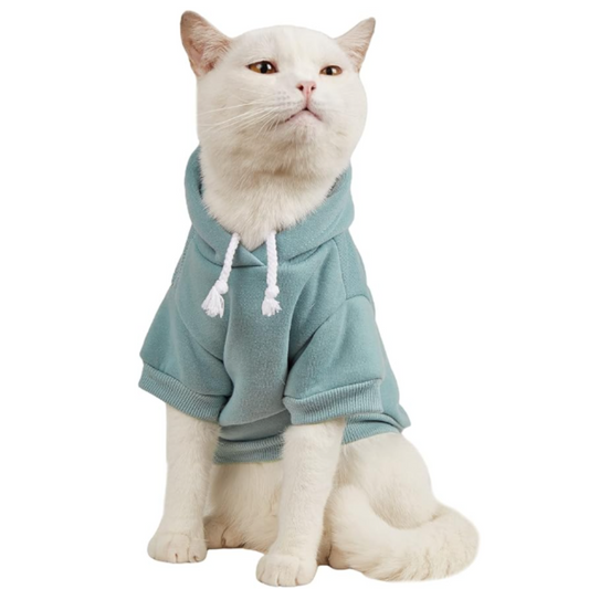 Basic Dog Hoodie, Dog Warm Jacket, Cat Apparel, Dog Shirt, Dog Clothes for Puppy Kitten Small Medium Dogs Cats Cadet Blue S