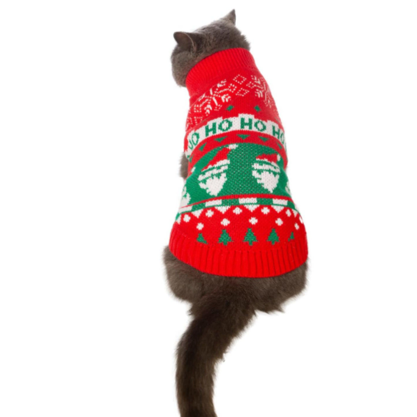 Cat Christmas Sweater 2 Packs Cat Sweaters for Cats Only Cat Christmas Outfit Warm Winter Knit Pullover Knitwear for Small Dogs(Small, Christmas)