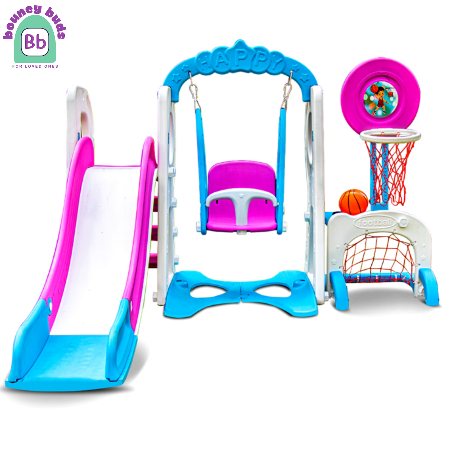 5 in 1 SWING-SLIDE PLAYGROUND COMBO FOR KID’S – (Swing, slide, Basketball, Football and Hockey ) 2-6years.