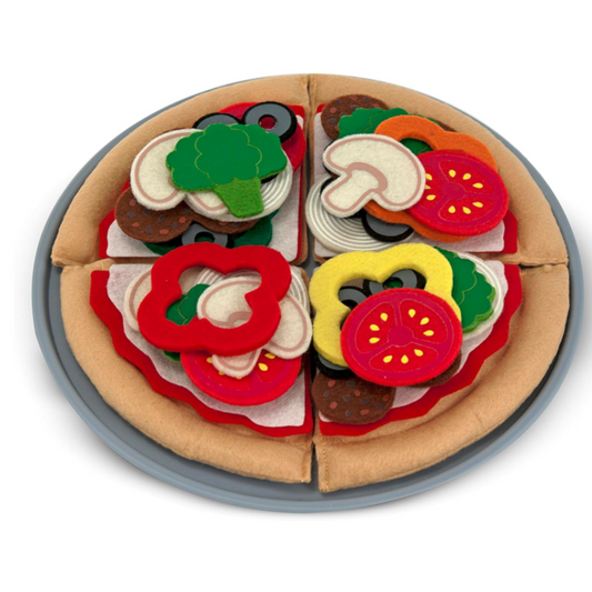 Melissa & Doug Felt Food Mix 'n Match Pizza Play Food Set (42 pcs) - Felt Pizza Play Set For Kids Kitchen, Pretend Play Pizza, Felt Pizza Toy For Toddlers And Kids Ages 2+