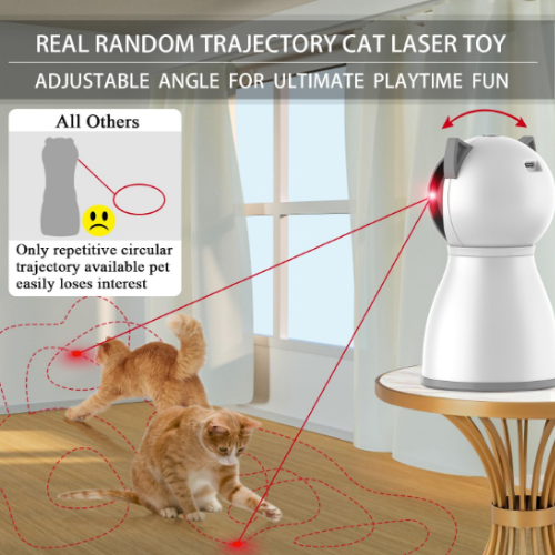 Laser Cat Toys for Indoor Cats,The 4th Generation Real Random Trajectory Motion Activated Rechargeable Automatic Cat Laser Toy,Interactive Cat Toys for Bored Indoor Adult Cats/Kittens/Dogs