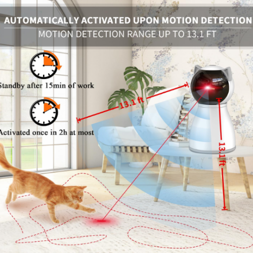 Laser Cat Toys for Indoor Cats,The 4th Generation Real Random Trajectory Motion Activated Rechargeable Automatic Cat Laser Toy,Interactive Cat Toys for Bored Indoor Adult Cats/Kittens/Dogs