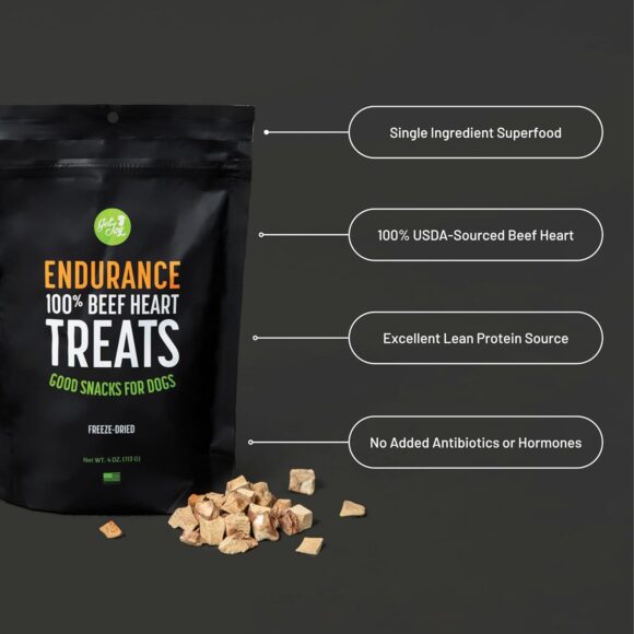 Get Joy Freeze Dried Superfood 100% Beef Heart Dog Treats, 4 Ounce Bag, Single Ingredient Organ Meat, High Protein, Heart Health, Energy, Muscle Repair, Grain Free & Gluten Free, Made in USA - Image 2