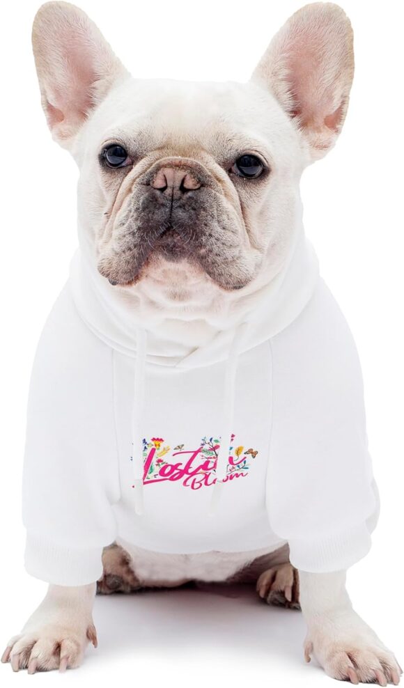 Zavren Dog Hoodie Dog Clothes Extra Warm Fleece Lining Stretchy Fit for Small Medium Dogs (White, X-Large) - Image 2